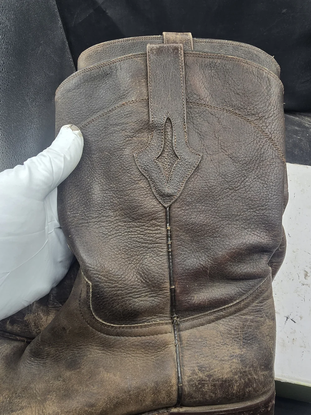 Men's Brown Leather Slip-On Work Boots